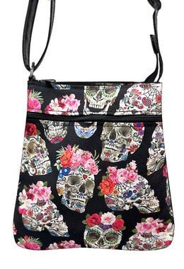 Sugar Skull Crossbody Purse Broadway Pinups