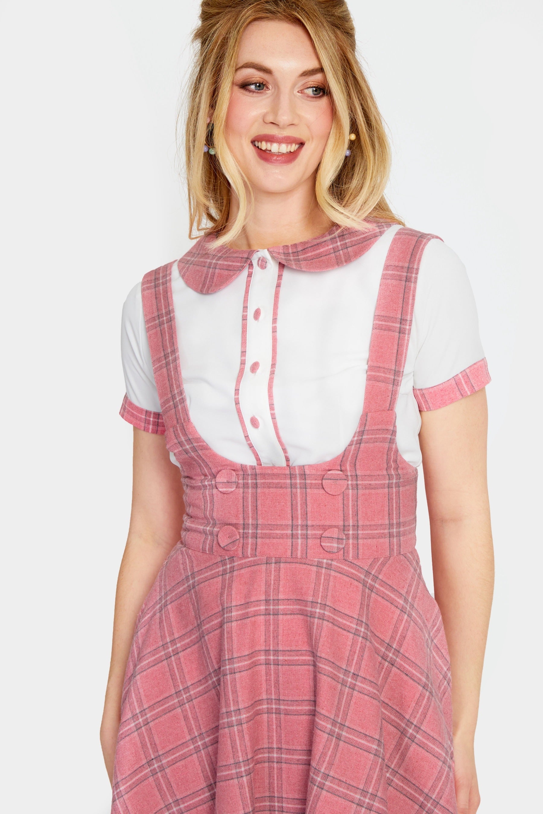Pink Pinafore Skirt w Pockets
