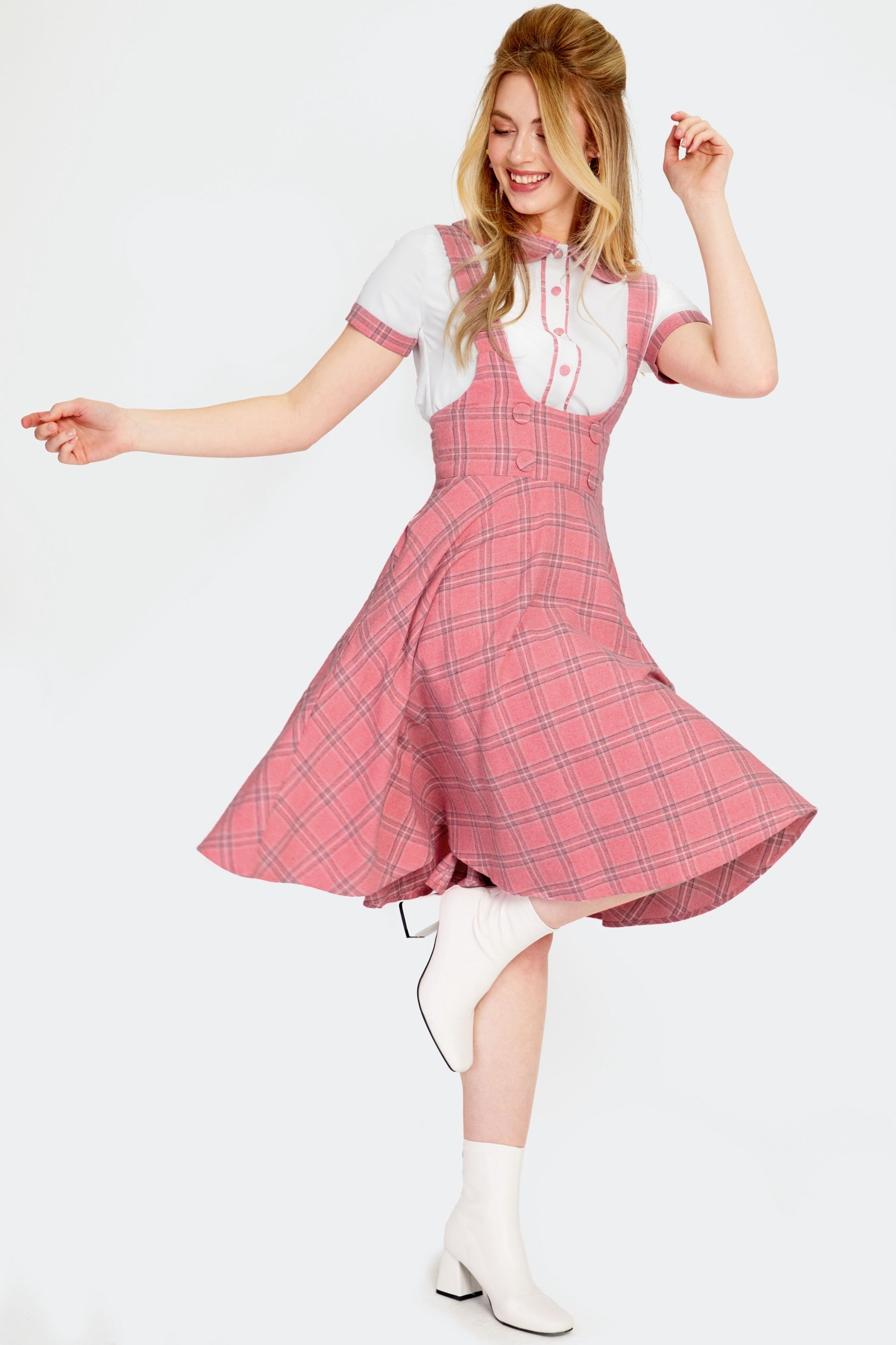 Pink Pinafore Skirt w Pockets