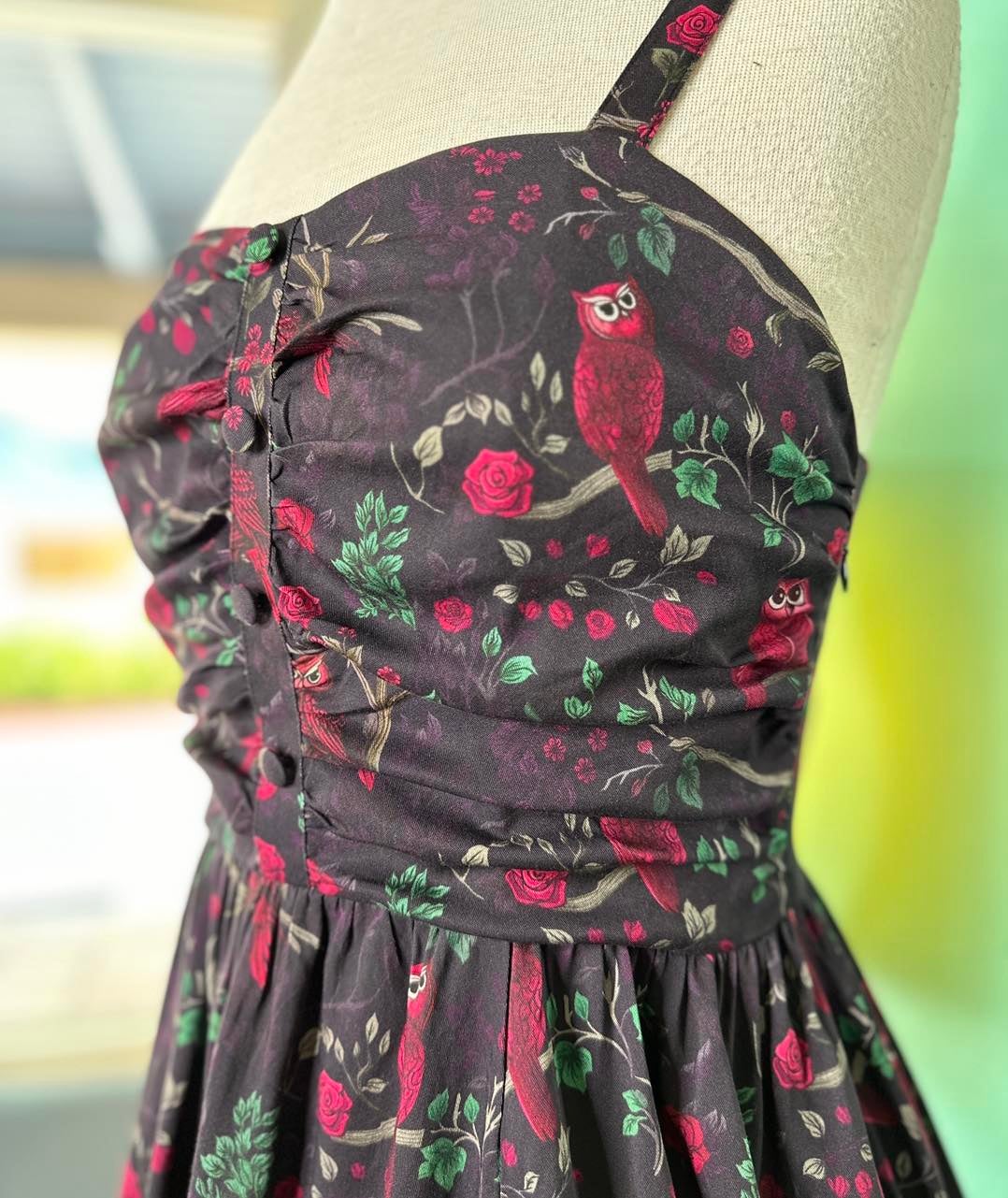 Owl Print Eden Dress Broadway Pinups