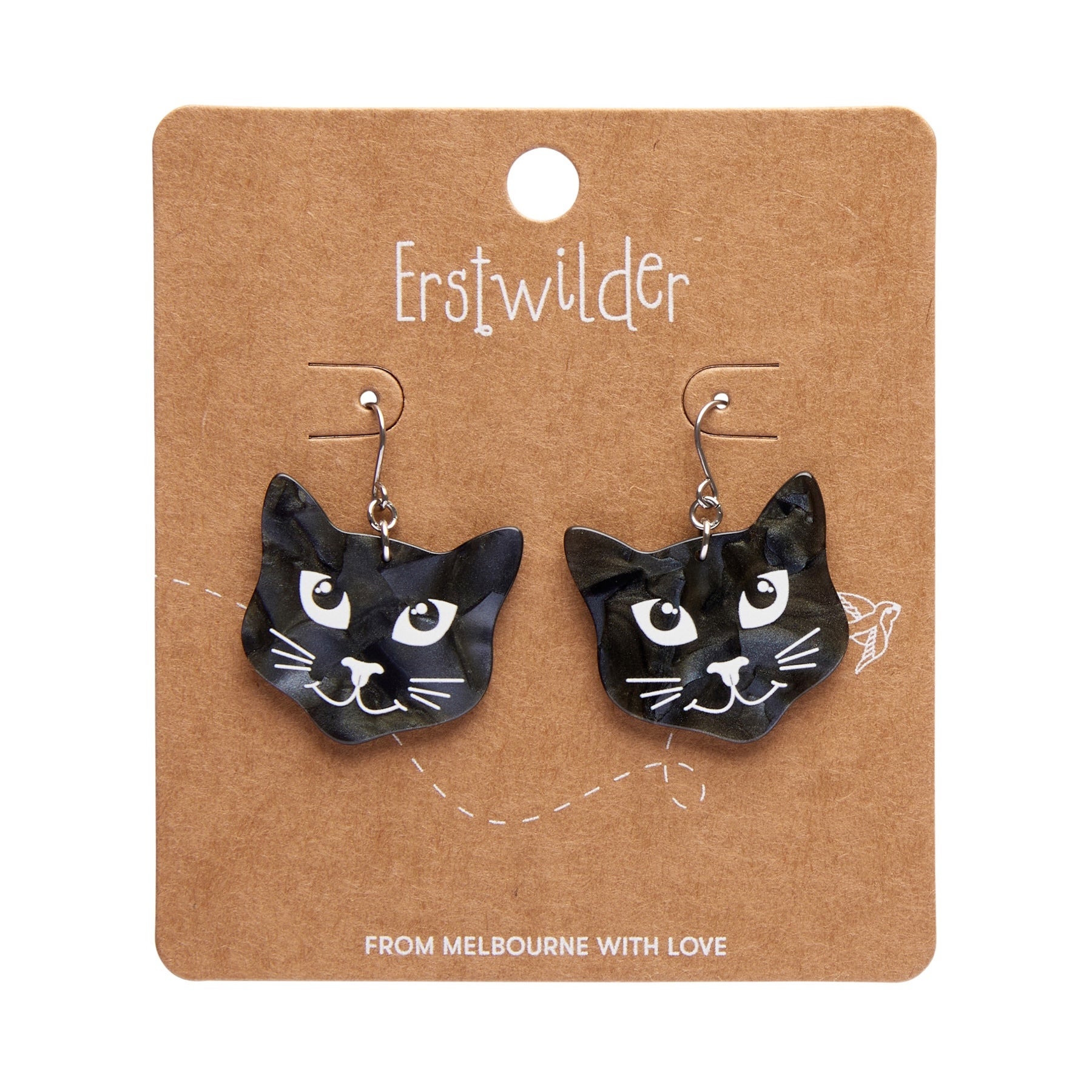 Cat drop earrings clearance