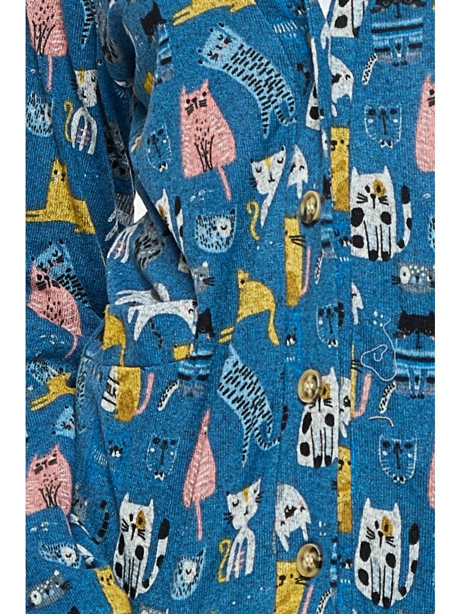 Cat print cardigan best sale